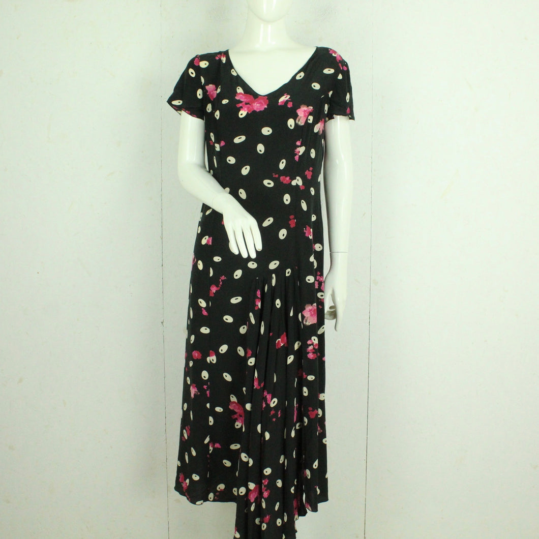 Second Hand NOTIZIE Maxikleid Gr. 42 schwarz mehrfarbig Seidenkleid (*)