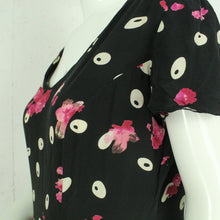 Laden Sie das Bild in den Galerie-Viewer, Second Hand NOTIZIE Maxikleid Gr. 42 schwarz mehrfarbig Seidenkleid (*)