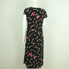 Laden Sie das Bild in den Galerie-Viewer, Second Hand NOTIZIE Maxikleid Gr. 42 schwarz mehrfarbig Seidenkleid (*)