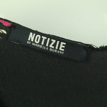 Laden Sie das Bild in den Galerie-Viewer, Second Hand NOTIZIE Maxikleid Gr. 42 schwarz mehrfarbig Seidenkleid (*)