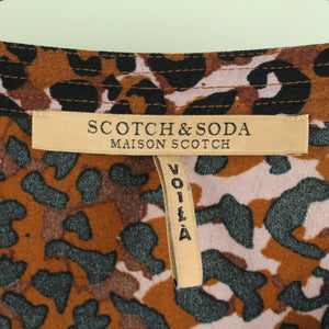 Second Hand SCOTCH & SODA Bluse Gr. M braun mehrfarbig Animal-Print (*)