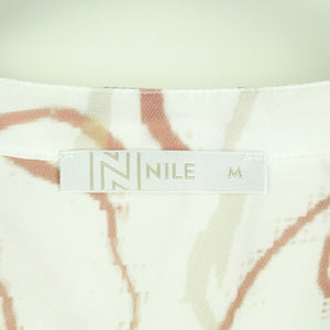 Second Hand NILE Bluse Gr. M weiß mehrfarbig gemustert (*)