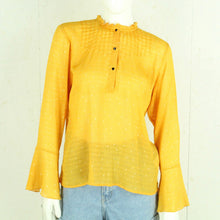 Laden Sie das Bild in den Galerie-Viewer, Second Hand NÜMPH Bluse Gr. 38 orange gold gepunktet (*)