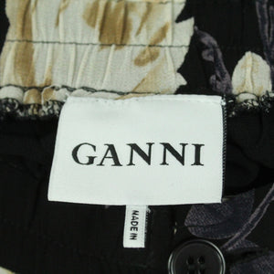 Second Hand GANNI Hose Gr. M schwarz mehrfarbig geblümt (*)