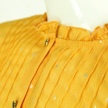 Laden Sie das Bild in den Galerie-Viewer, Second Hand NÜMPH Bluse Gr. 38 orange gold gepunktet (*)