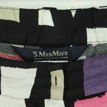 Laden Sie das Bild in den Galerie-Viewer, Second Hand MAX MARA Hose Gr. 44 schwarz bunt gemustert (*)