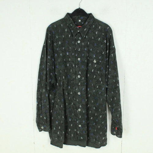 Vintage SIGNUM 90s Hemd Gr. XL grau gemustert langarm