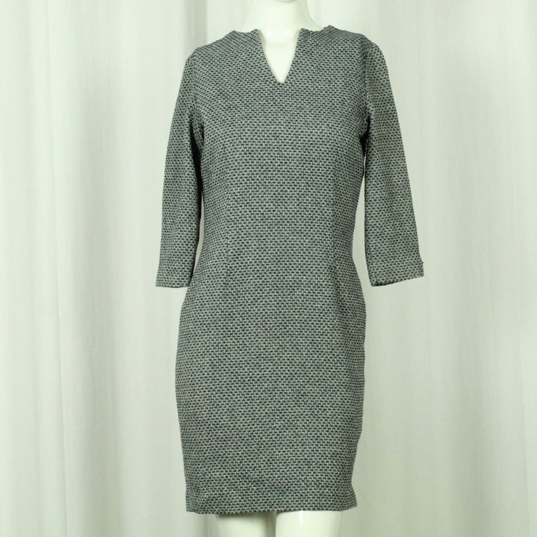 Second Hand REFIVE Kleid mit Wolle Gr. 36 weiß schwarz gemustert (*)