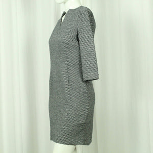 Second Hand REFIVE Kleid mit Wolle Gr. 36 weiß schwarz gemustert (*)