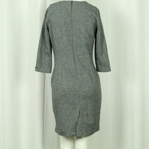 Second Hand REFIVE Kleid mit Wolle Gr. 36 weiß schwarz gemustert (*)