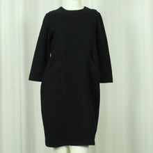 Laden Sie das Bild in den Galerie-Viewer, Second Hand COS Wollkleid Gr. S blau uni Wolle Kleid (*)