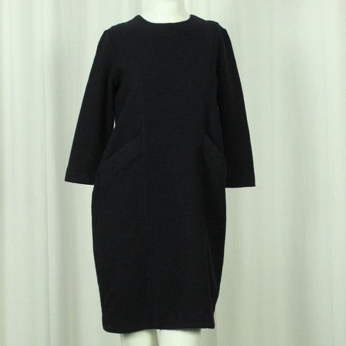 Second Hand COS Wollkleid Gr. S blau uni Wolle Kleid (*)