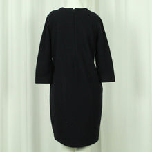 Laden Sie das Bild in den Galerie-Viewer, Second Hand COS Wollkleid Gr. S blau uni Wolle Kleid (*)