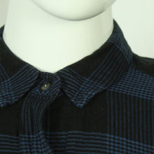 Laden Sie das Bild in den Galerie-Viewer, Second Hand ESPRIT Midikleid Gr. 34 blau schwarz kariert Kleid (*)