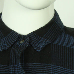 Second Hand ESPRIT Midikleid Gr. 34 blau schwarz kariert Kleid (*)