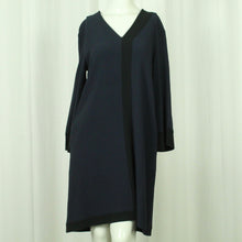 Laden Sie das Bild in den Galerie-Viewer, Second Hand ANTONELLI FIRENZE Kleid Gr. 38 it. 42 blau schwarz (*)