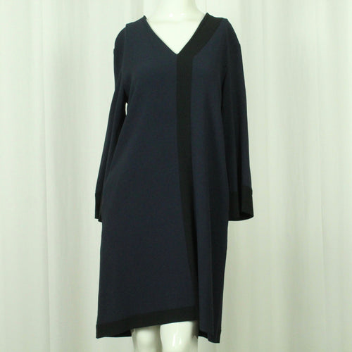 Second Hand ANTONELLI FIRENZE Kleid Gr. 38 it. 42 blau schwarz (*)