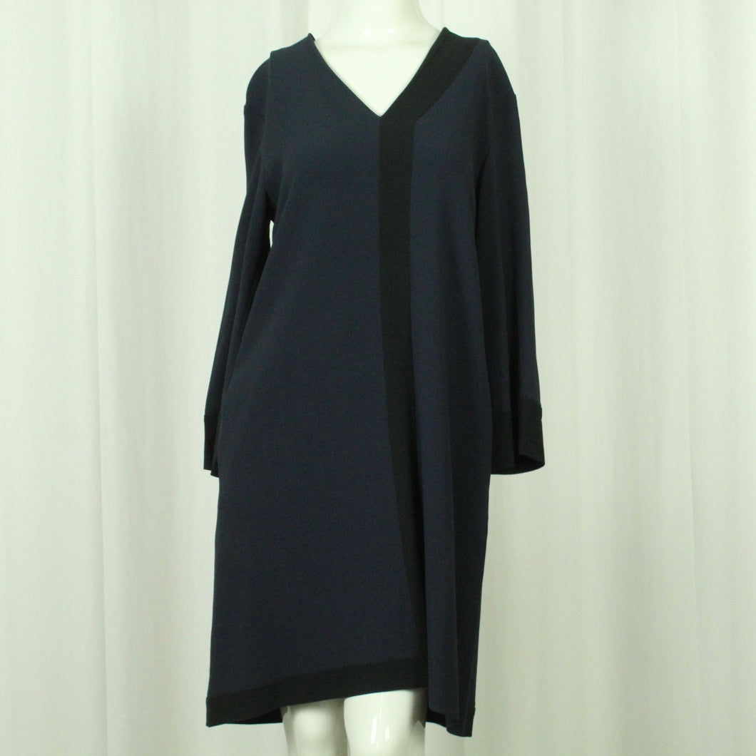 Second Hand ANTONELLI FIRENZE Kleid Gr. 38 it. 42 blau schwarz (*)