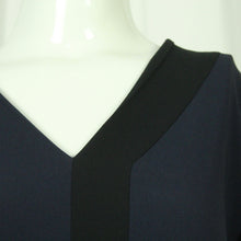 Laden Sie das Bild in den Galerie-Viewer, Second Hand ANTONELLI FIRENZE Kleid Gr. 38 it. 42 blau schwarz (*)