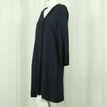 Laden Sie das Bild in den Galerie-Viewer, Second Hand ANTONELLI FIRENZE Kleid Gr. 38 it. 42 blau schwarz (*)