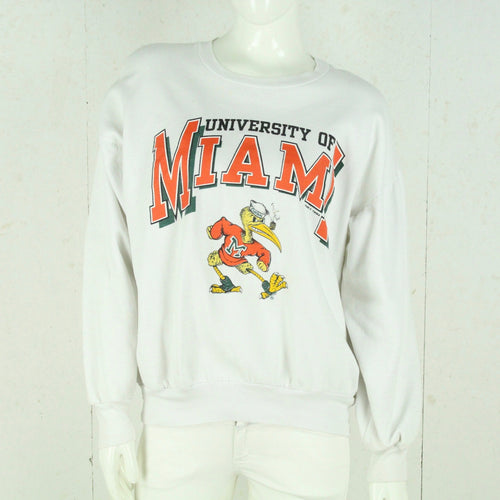 Vintage Sweatshirt Gr. L weiß mit Print: University of Miami