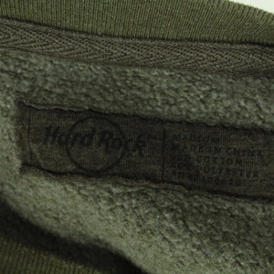 Vintage HARD ROCK CAFE MADRID Sweatshirt Gr. M oliv mit Logo-Print