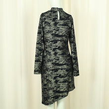 Laden Sie das Bild in den Galerie-Viewer, Second Hand FIND Midikleid Gr. S schwarz gold gemustert Glitzer Kleid (*)