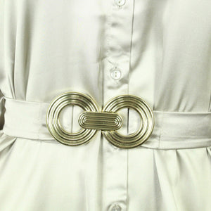 Second Hand Satinkleid Gr. S beige uni Kleid (*)