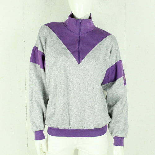 Vintage Sweatshirt Gr. M grau meliert lila 