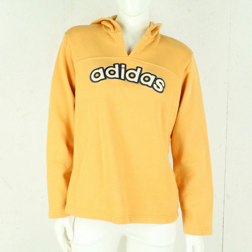 Vintage ADIDAS Hoodie Gr. L orange mit Logo-Stickerei