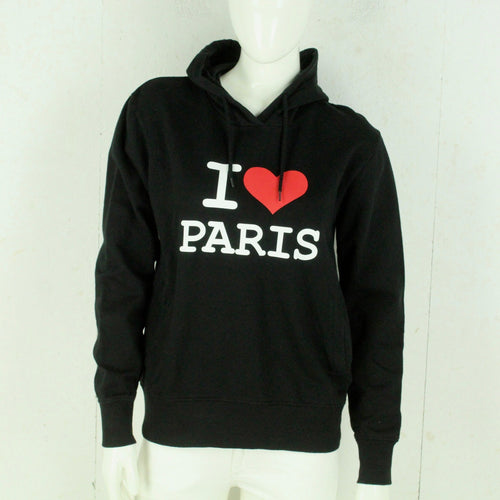 Vintage Sweatshirt Gr. M/L schwarz mit Print: I Love Paris