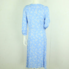 Laden Sie das Bild in den Galerie-Viewer, Second Hand Midikleid Gr. M blau weiß schwarz geblümt (*)