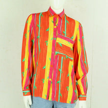 Laden Sie das Bild in den Galerie-Viewer, Vintage Bluse Gr. L bunt Crazy Pattern