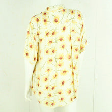 Laden Sie das Bild in den Galerie-Viewer, Vintage Bluse Gr. XL beige mehrfarbig geblümt kurzarm