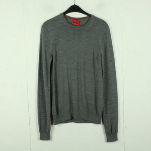 Second Hand HUGO BOSS Wollpullover Gr. S grau meliert Wolle Pullover Strick (*)