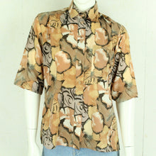 Laden Sie das Bild in den Galerie-Viewer, Vintage Bluse Gr. M mehrfarbig Crazy Pattern kurzarm