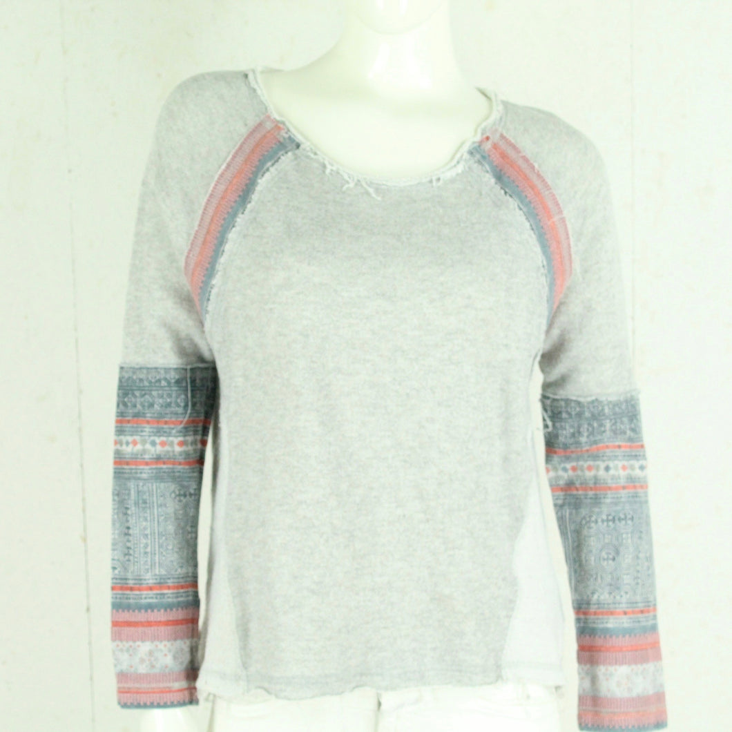 Second Hand FREE PEOPLE Sweatshirt Gr. S grau meliert mehrfarbig gemustert (*)