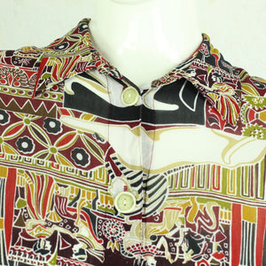 Vintage Bluse Gr. M mehrfarbig gemustert kurzarm