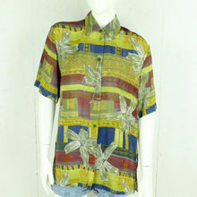 Laden Sie das Bild in den Galerie-Viewer, Vintage Bluse Gr. S mehrfarbig Crazy Pattern kurzarm