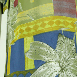 Vintage Bluse Gr. S mehrfarbig Crazy Pattern kurzarm