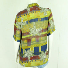 Laden Sie das Bild in den Galerie-Viewer, Vintage Bluse Gr. S mehrfarbig Crazy Pattern kurzarm