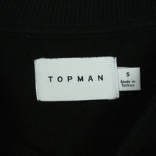 Laden Sie das Bild in den Galerie-Viewer, Second Hand TOPMAN Sweatshirt Gr. S schwarz mit Print und Backprint (*)
