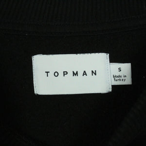 Second Hand TOPMAN Sweatshirt Gr. S schwarz mit Print und Backprint (*)