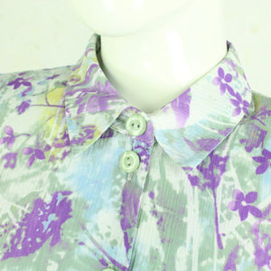 Vintage Bluse Gr. M mehrfarbig geblümt kurzarm