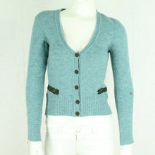 Laden Sie das Bild in den Galerie-Viewer, Second Hand MISS SIXTY Strickjacke Cardigan mit Wolle Gr. M blau meliert (*)