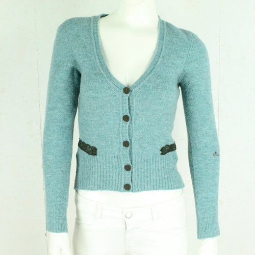 Second Hand MISS SIXTY Strickjacke Cardigan mit Wolle Gr. M blau meliert (*)