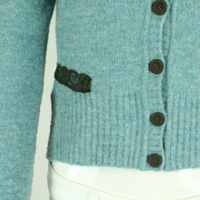 Laden Sie das Bild in den Galerie-Viewer, Second Hand MISS SIXTY Strickjacke Cardigan mit Wolle Gr. M blau meliert (*)