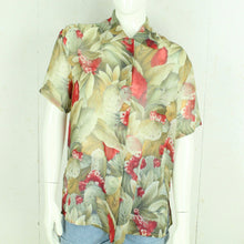 Laden Sie das Bild in den Galerie-Viewer, Vintage Bluse Gr. S mehrfarbig geblümt kurzarm