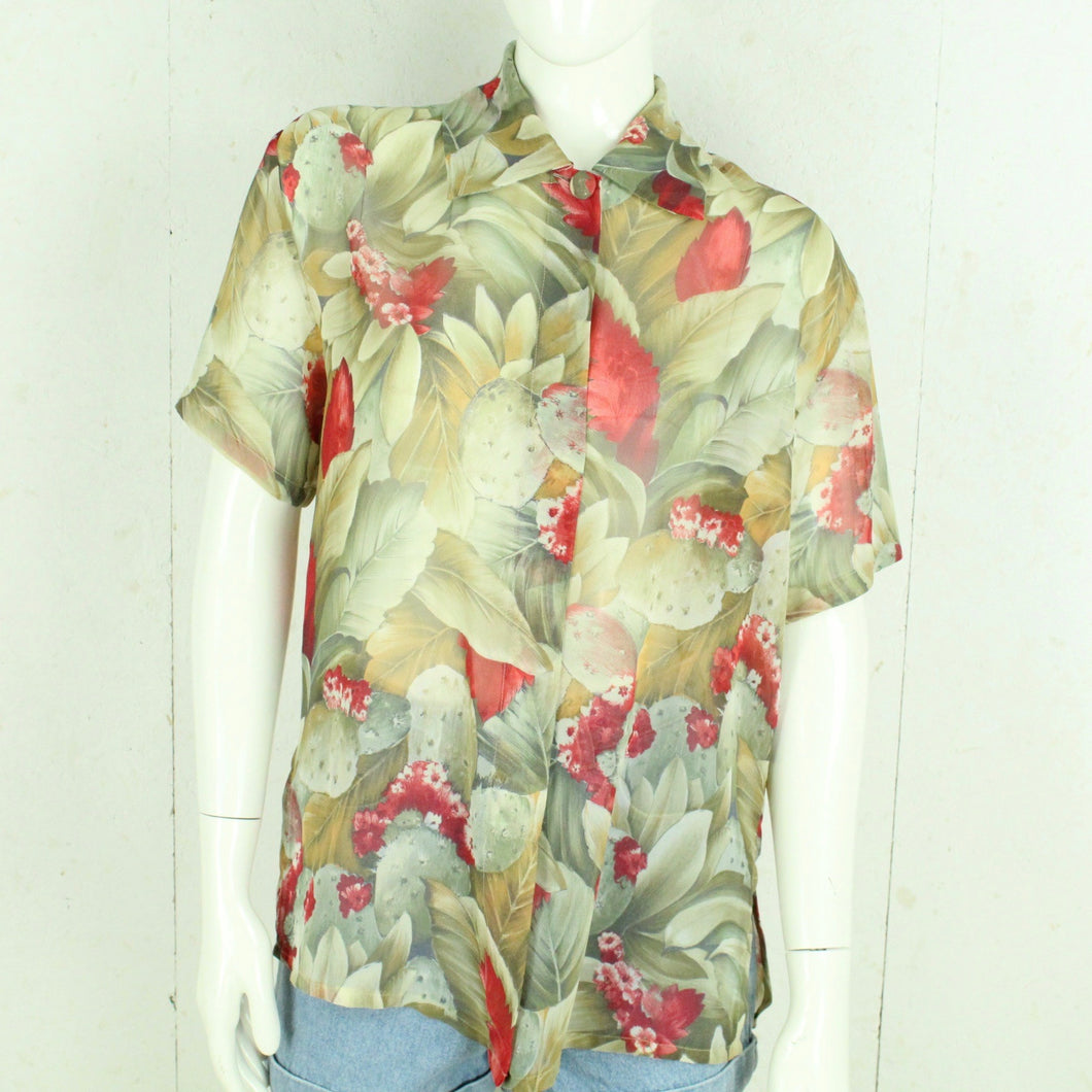 Vintage Bluse Gr. S mehrfarbig geblümt kurzarm