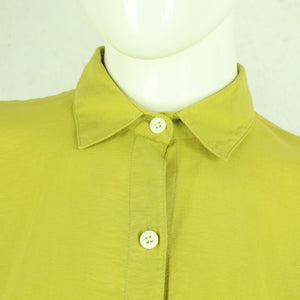 Vintage Bluse Gr. S gelb mit Print kurzarm